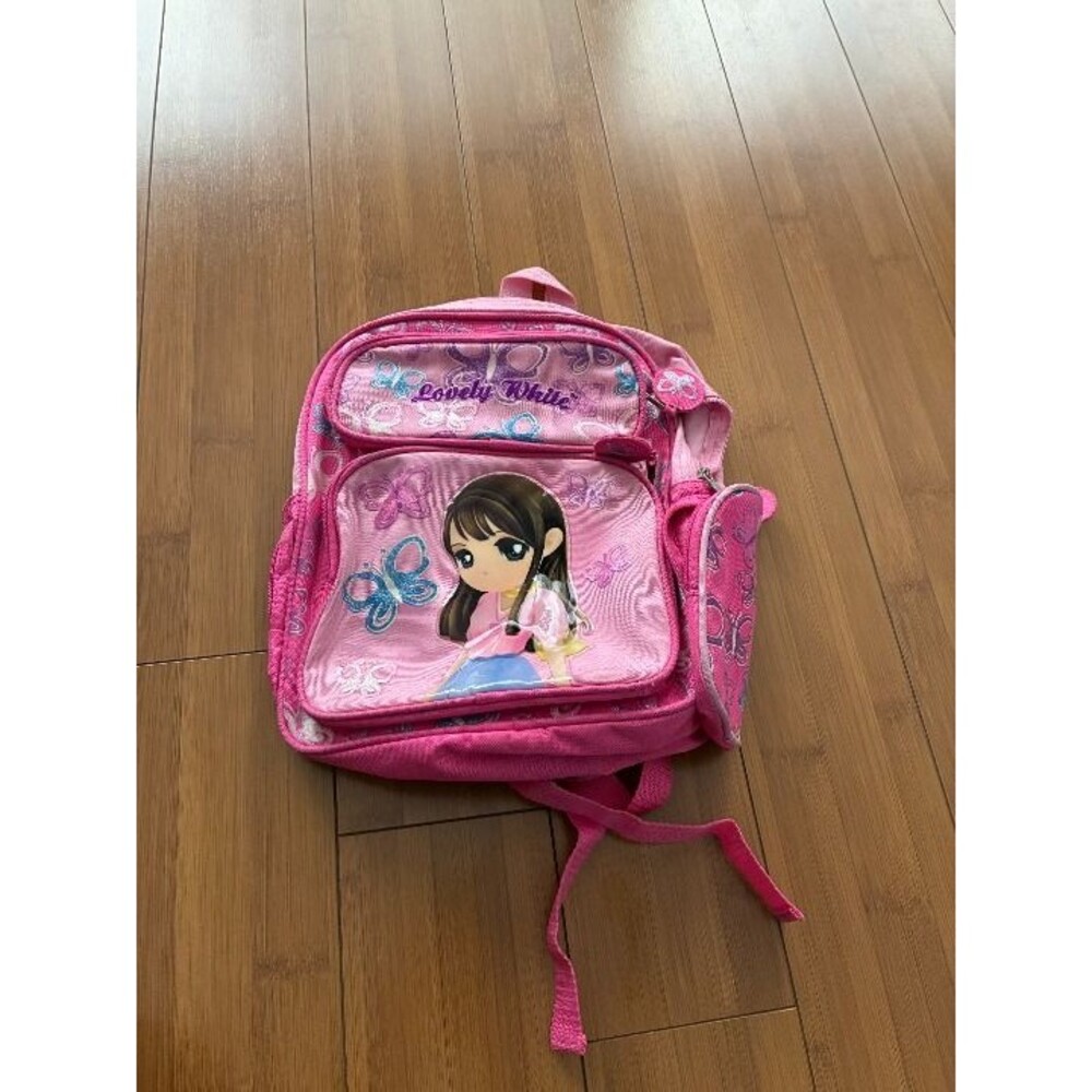 Orange Story Vintage Y2k Lovely White Pink Butterfly Backpack for Girls